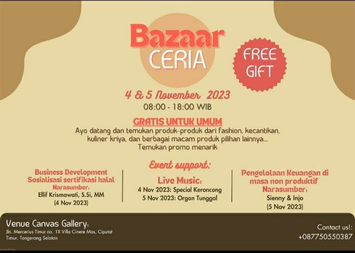 Ini Kejutan Bazaar Ceria di Venue Canvas Gallery